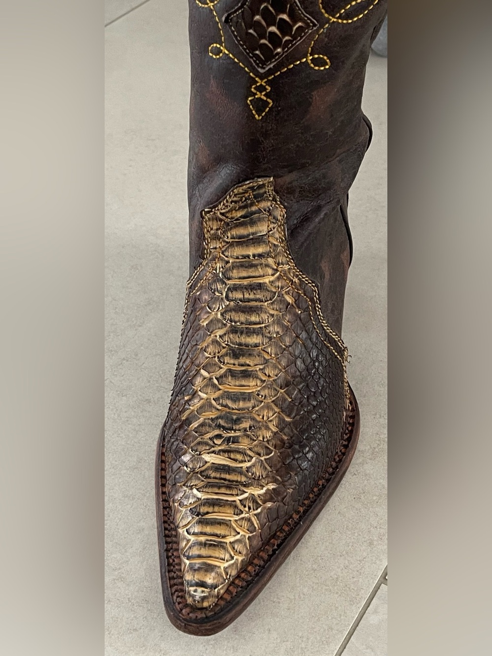 Frida Cuadra snakeskin & leather western boots